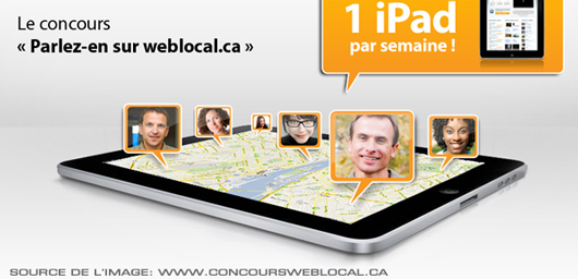 Concours Weblocal.ca - 1 Ipad par semaine à gagner