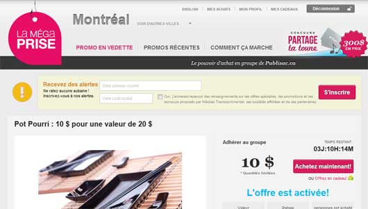 La mega prise - Achat de groupe au Québec