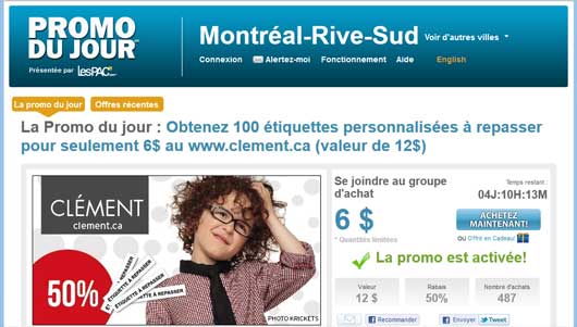 Promo du Jour - achat de groupe
