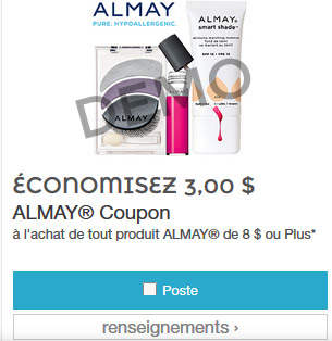 Maquillage Amway coupon rabais de 3$