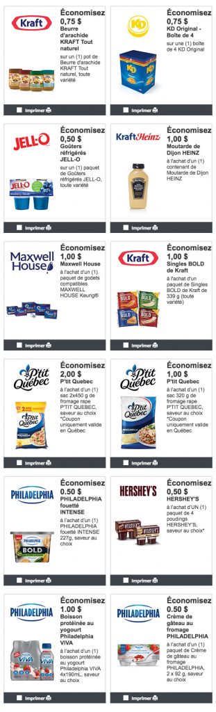 Coupons rabais Kraft