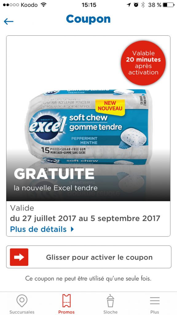 Aperçu du coupon excel