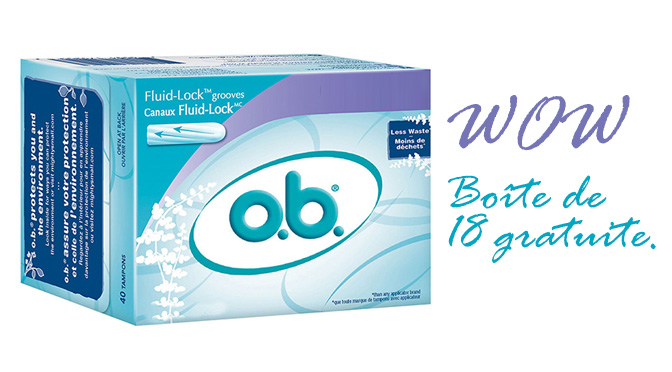 Boîte de tampons O.b. gratuite