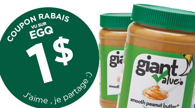coupon rabais beure d'arachide giant value