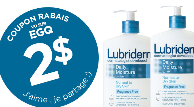 Coupon rabais lubriderm de 2$