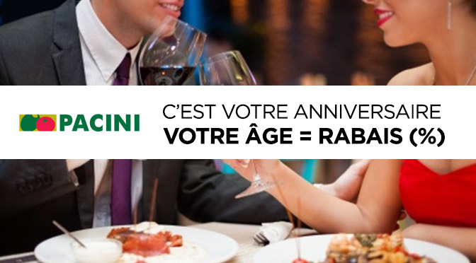 Rabais Anniversaire Pacini