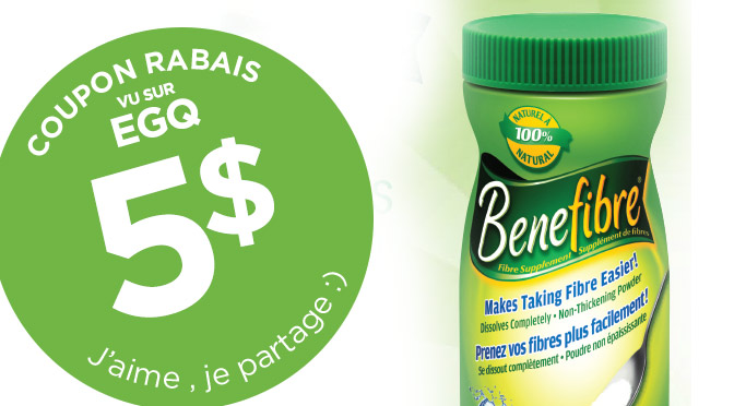 Benefibre coupons rabais de 5$