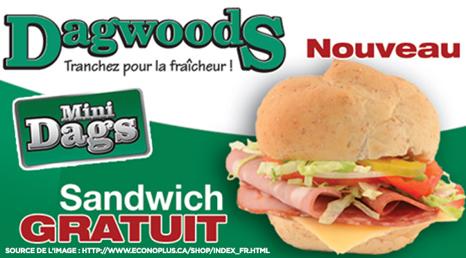 Coupon pour un sandwich mini dags gratuit de Dagwoods