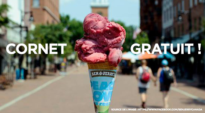 Cornet Ben & Jerry gratuit