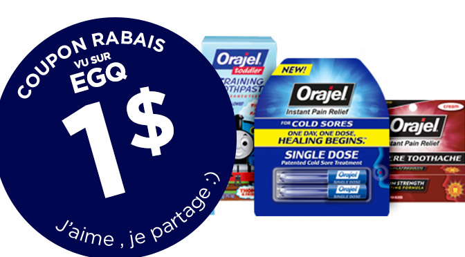 Coupon rabais oragel de 1$