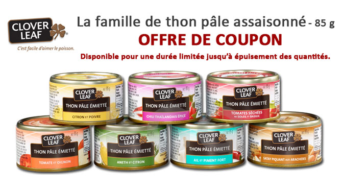 Couopon rabais clover Leaf Thon Assaisoné