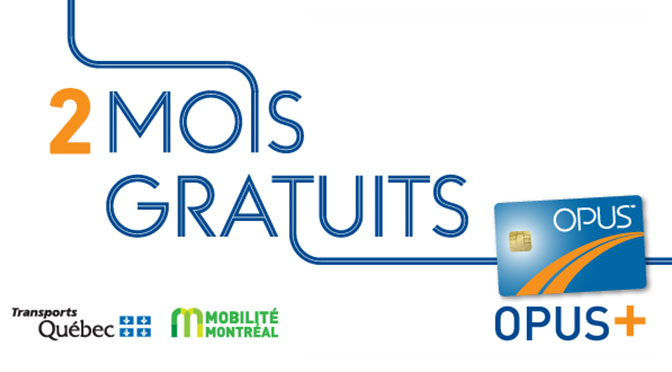 Carte Opus+ 2 mois gratuit