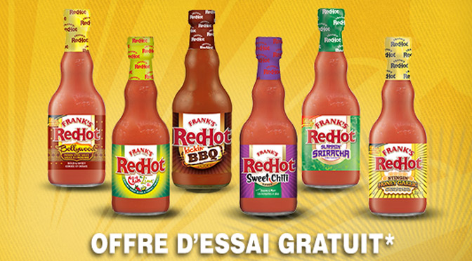 Sauce Frank's redhot gratuite échantillons