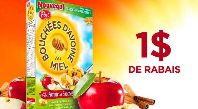Coupon-rabais Post Bouchés d'avoines et miel