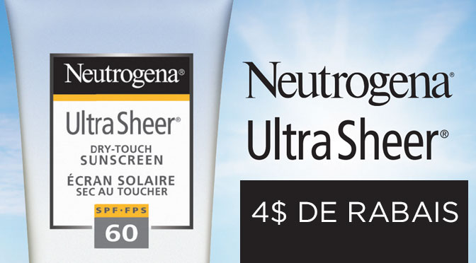 coupon rbais neutrogena creme solaire 4$