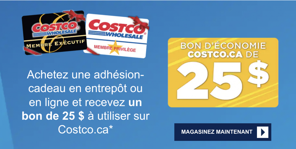 Carte- promotionnelle Costco 25$